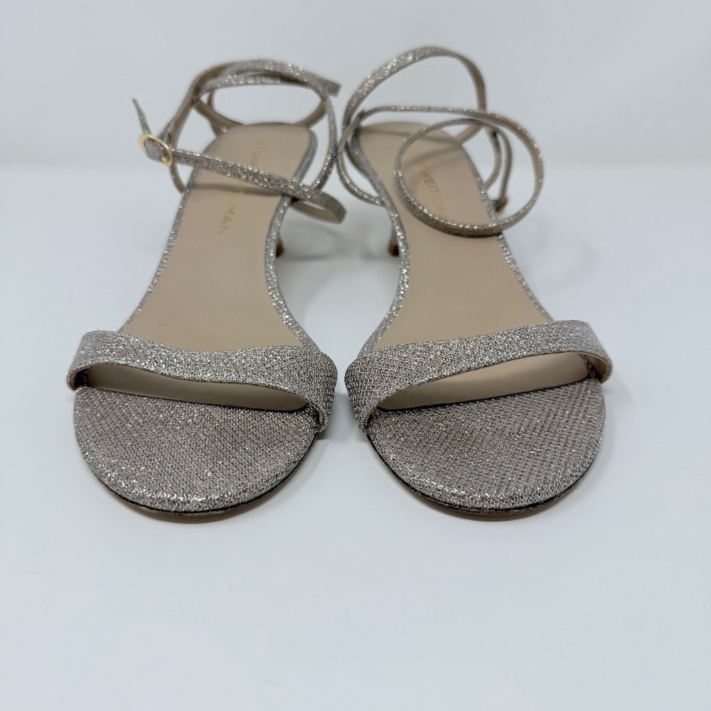 New Stuart Weitzman Women's Nudist 50 Wrap Sandals In Poudre Sz 10.5 - Picture 6 of 15